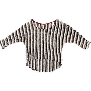 A02 Mind Code Top Hi Low Dolman Half Sleeve Mesh Sheer Knit Shirt Striped Small
